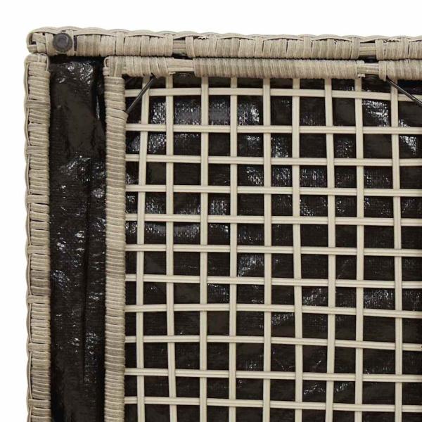Outdoor Speicherbox Hellgrau und Dunkelgrau Synthetisches Rattan