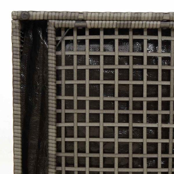 Aufbewahrungsbox Grau und Marineblau Rattan und Polsterstoff Mittel