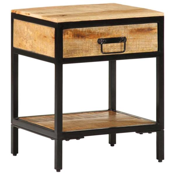 ARDEBO.de - Nachttisch 40x35x50 cm Massivholz Raues Mango