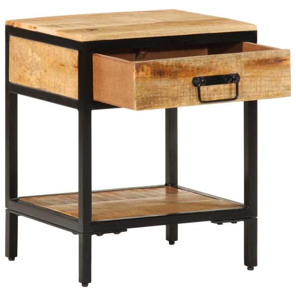 Nachttisch 40x35x50 cm Massivholz Raues Mango