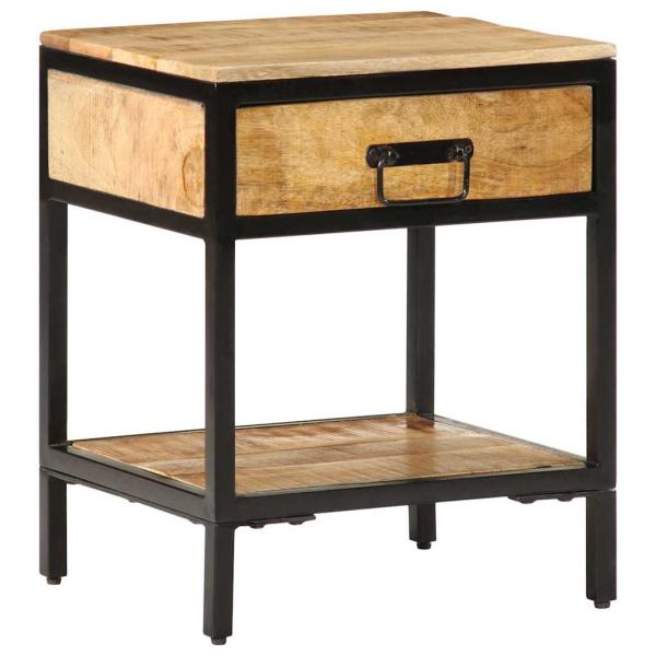 Nachttisch 40x35x50 cm Massivholz Raues Mango