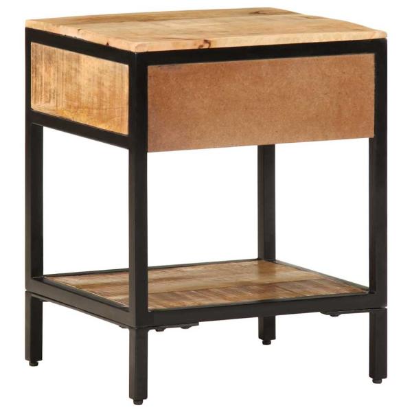Nachttisch 40x35x50 cm Massivholz Raues Mango