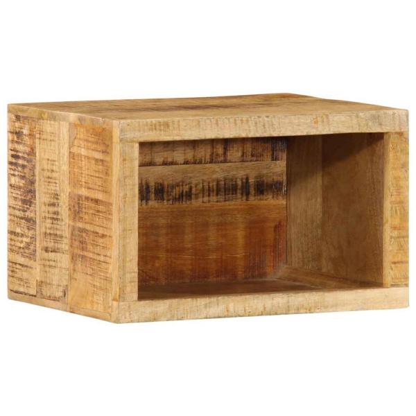 ARDEBO.de - wandmontierter Nachttisch 40x30x25 cm Massivholz Rohes Mango