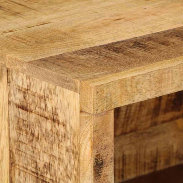 wandmontierter Nachttisch 40x30x25 cm Massivholz Rohes Mango