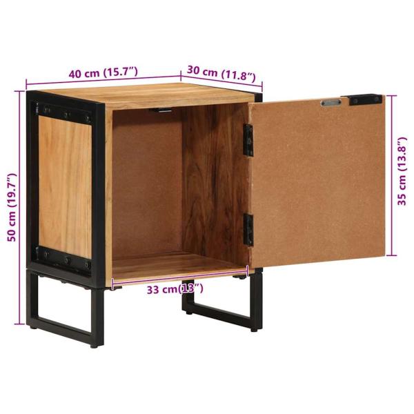 Nachttisch 40x30x50 cm Massivholz Akazie