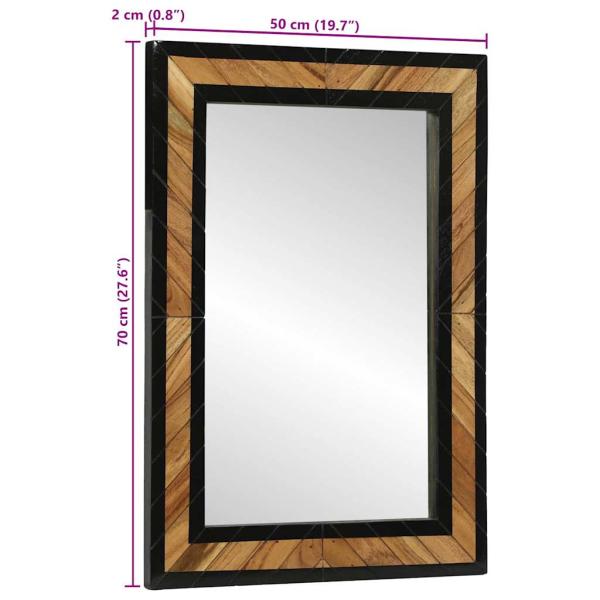 Spiegel 70x2x70 cm Massivholz Akazie