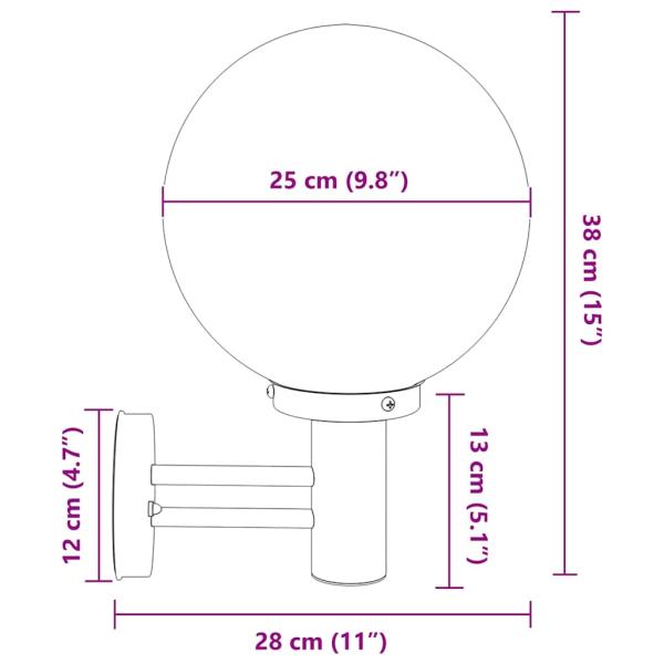 Außenwandbeleuchtung Silber Edelstahl IP44