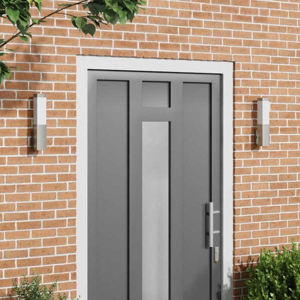 ARDEBO.de - Außenwandleuchten 2 Stück Silber Edelstahl IP44