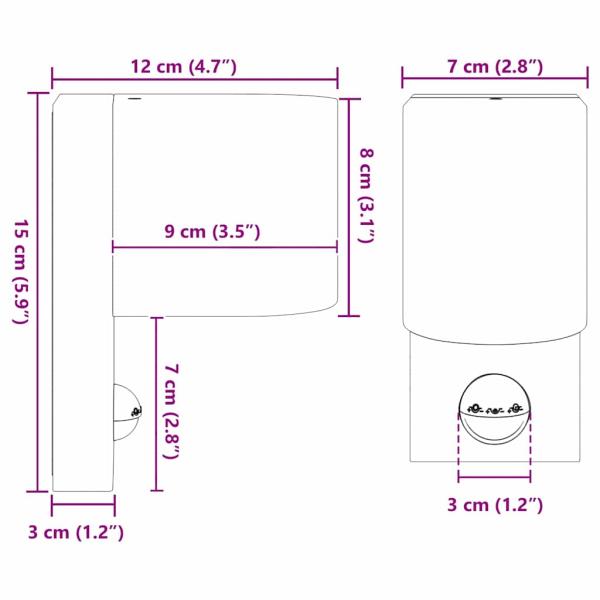 Außenwandleuchten mit Sensor 2 Stk. Schwarz Edelstahl IP44