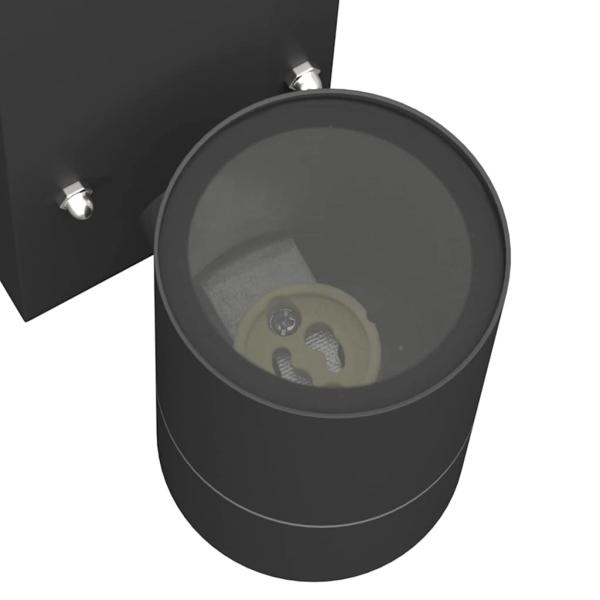 ARDEBO.de - Außenwandleuchten mit Sensor 2 Stk Schwarz Edelstahl IP44