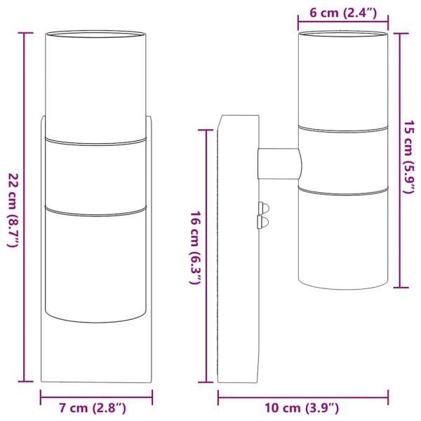 Außenwandleuchte Silber Edelstahl IP44
