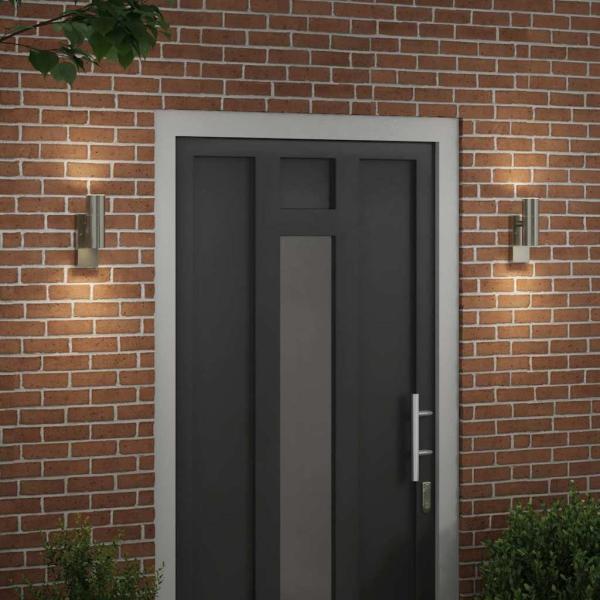 Außenwandleuchten 2 Stück Silber Edelstahl IP44