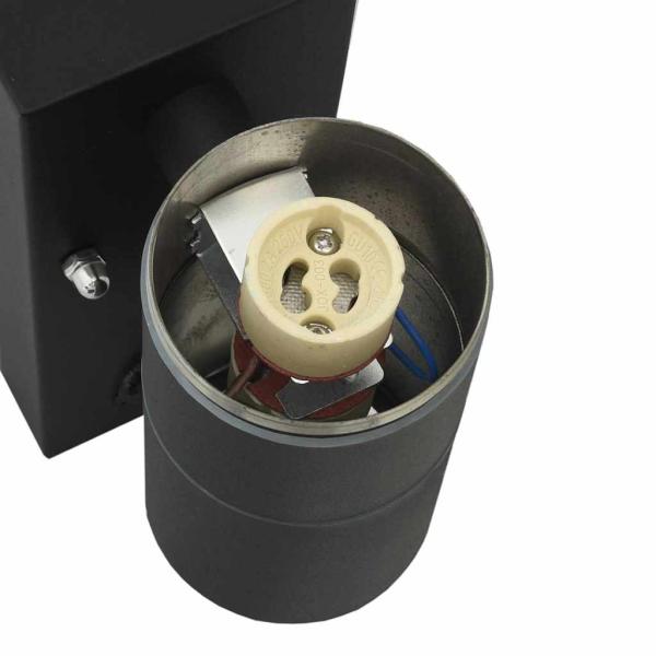 Außenwandleuchte mit Sensor Schwarz Edelstahl IP44