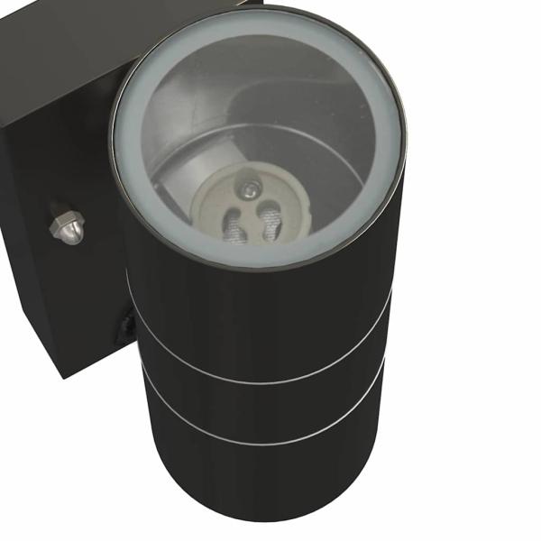 ARDEBO.de - Außenwandleuchten mit Sensor 2er Set Schwarz Edelstahl IP44