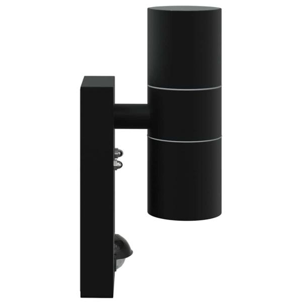 Außenwandleuchten mit Sensor 2er Set Schwarz Edelstahl IP44
