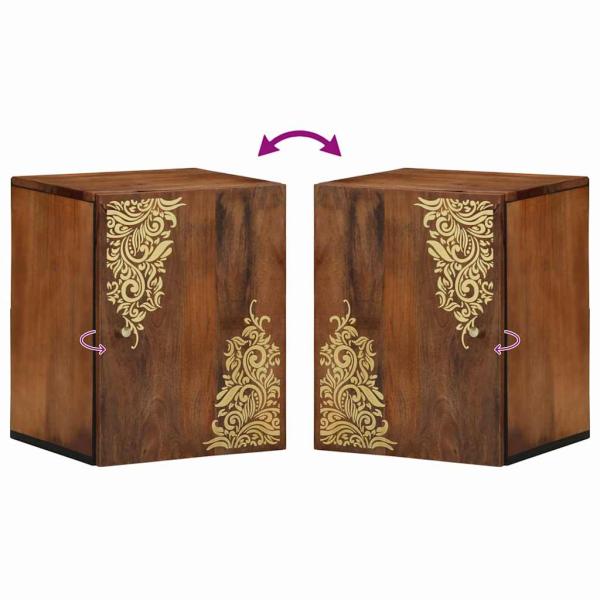 ARDEBO.de - Badezimmer Wandregal 38x33x48 cm Massivholz Mango