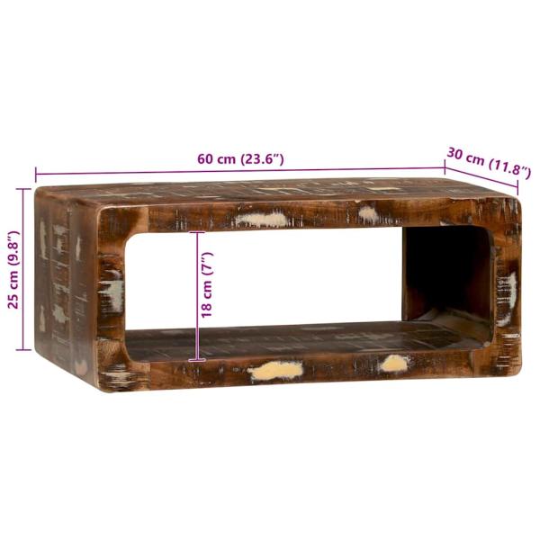 TV-Schrank Multicolor 60x30x25 cm Massivholz Altholz