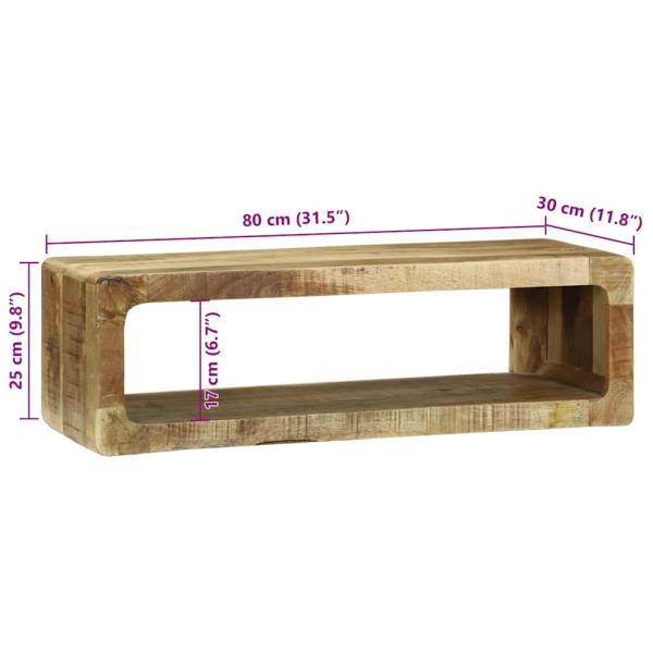 TV-Schränk 80x30x25 cm Massivholz Raues Mangoholz