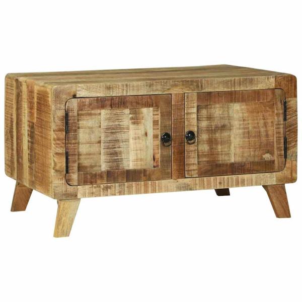 ARDEBO.de - Couchtisch 80x54x45 cm Massivholz Raues Mango