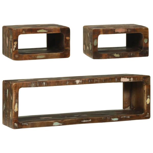 3-teiliges TV-Schranksystem Bunt Massivholz Recycelter