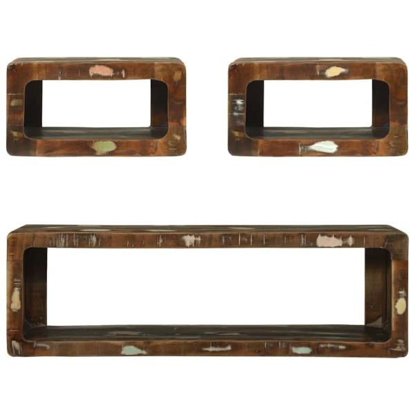 3-teiliges TV-Schranksystem Bunt Massivholz Recycelter