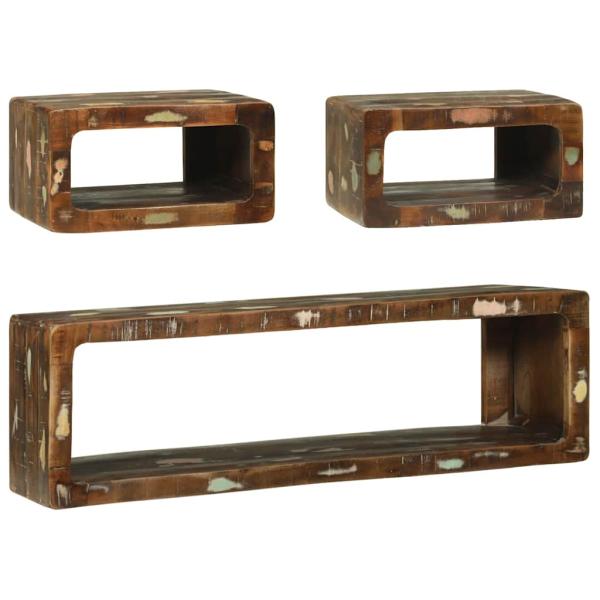 3-teiliges TV-Schranksystem Bunt Massivholz Recycelter