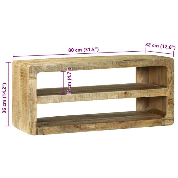 TV-Schrank 80x32x36 cm Massivholz Mango
