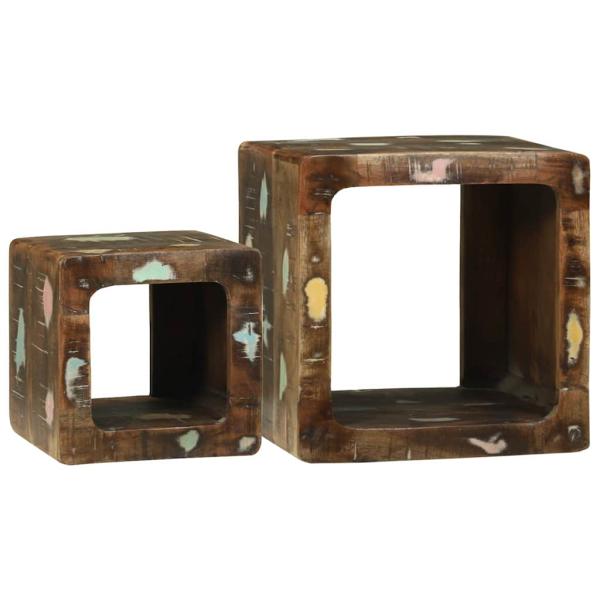 Fernsehtisch 36x36x30 cm Massivholz Altholz