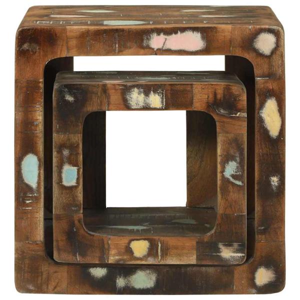 Fernsehtisch 36x36x30 cm Massivholz Altholz