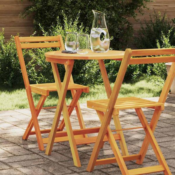 ARDEBO.de - Klappbarer Gartentisch Rund Ø60x72 cm Massivholz Akazie