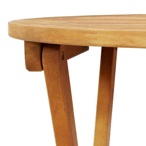 Klappbarer Gartentisch Rund Ø60x72 cm Massivholz Akazie