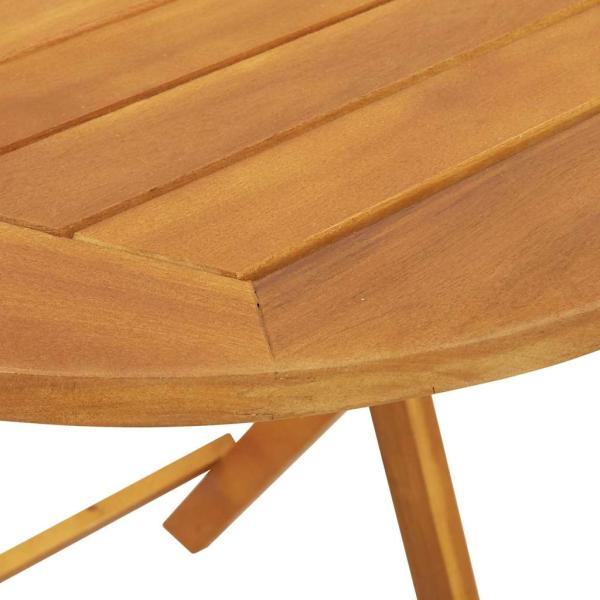 Klappbarer Gartentisch Rund Ø60x72 cm Massivholz Akazie