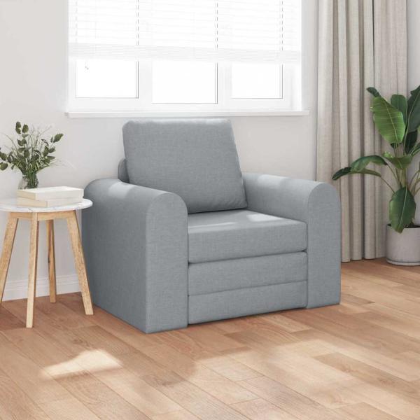 ARDEBO.de - Boden Schlafsofa 2-in-1 Hellgrau 98x71x83 cm Stoff