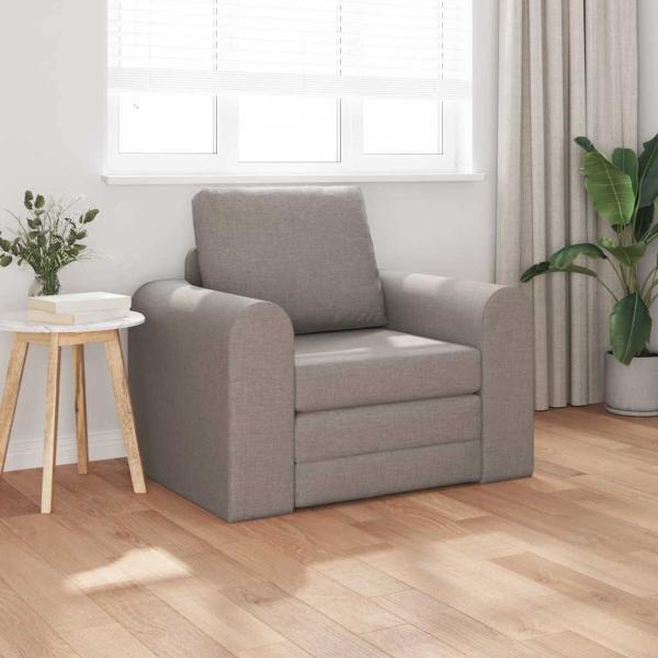 ARDEBO.de - Floor Sofa Bett 2-in-1 Taupe 98x71x83 cm Stoff