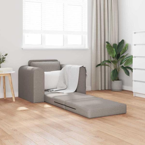 Floor Sofa Bett 2-in-1 Taupe 98x71x83 cm Stoff