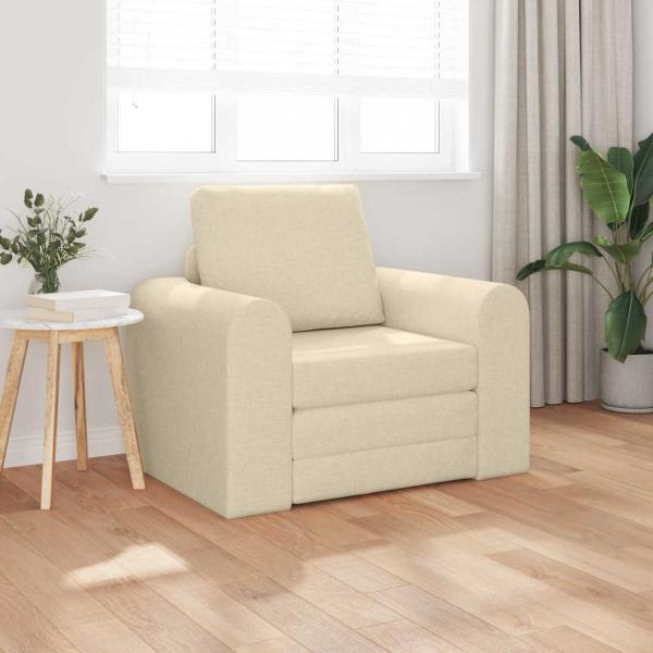 ARDEBO.de - Boden Sofa Bett 2-in-1 Creme 98x71x83 cm Stoff