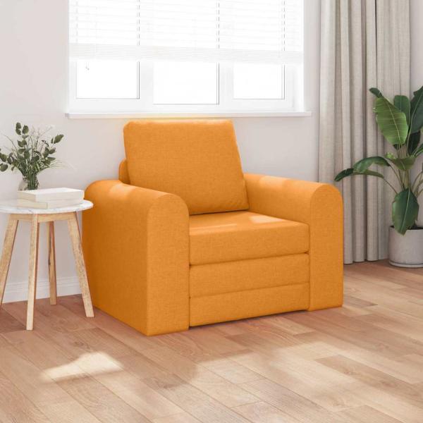 ARDEBO.de - Boden Sofa Bett 2-in-1 Dunkelgelb 98x71x83 cm Stoff