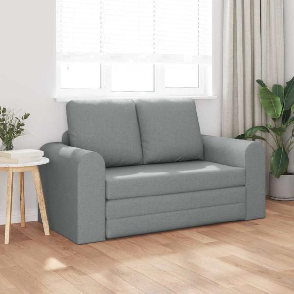 Boden-Sofa-Bett 2-in-1 Hellgrau 148x71x83 cm Gewebe
