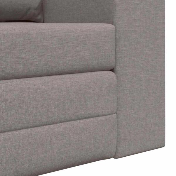 Bodensofa Bett 2-in-1 Taupe 148x71x83 cm Gewebe