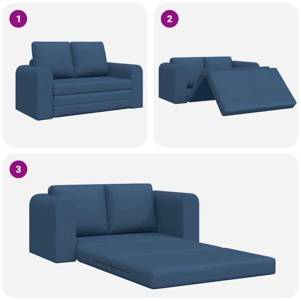 Boden-Schlafsofa 2-in-1 Blau 148x71x83 cm Stoff