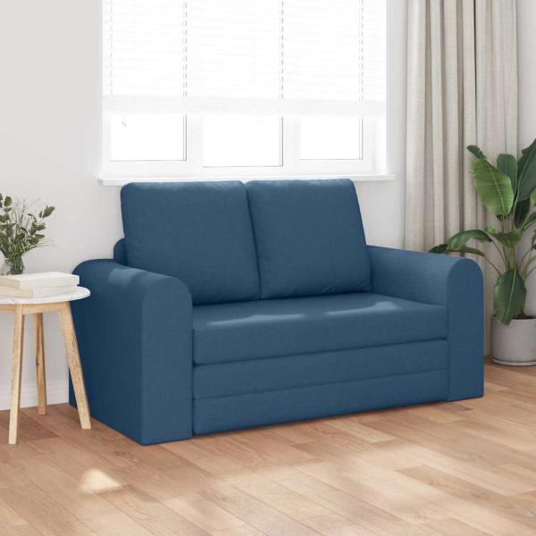Boden-Schlafsofa 2-in-1 Blau 148x71x83 cm Stoff