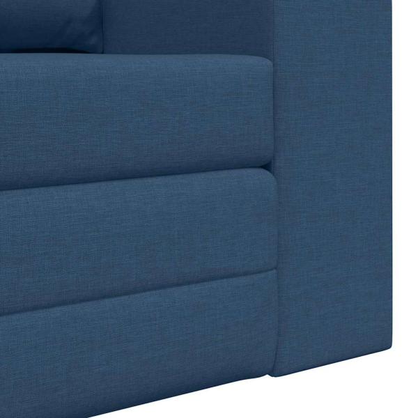 Boden-Schlafsofa 2-in-1 Blau 148x71x83 cm Stoff