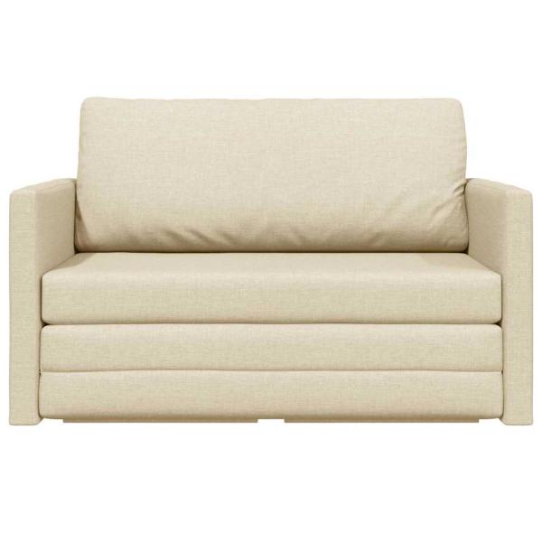 Boden-Sofabett 2-in-1 Creme 124x71x78 cm Stoff