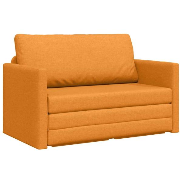 ARDEBO.de - Boden-Sofa-Bett 2-in-1 Senfgelb 124x71x78 cm Stoff