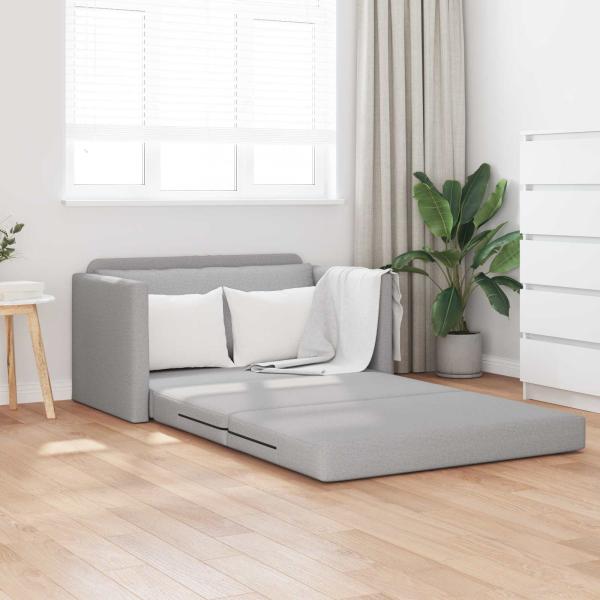 ARDEBO.de - Floor Sofa Bed 2-in-1 Cloud Grey 124x71x78 cm Stoff