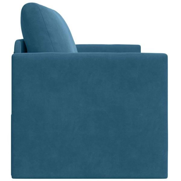 Fußbodensofa 2-in-1 Blau 124x204x61 cm Samt