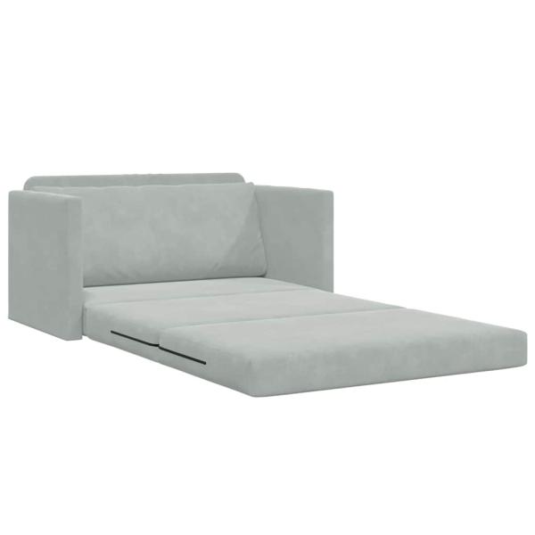 Boden Sofa Bett 2-in-1 Hellgrau 124x204x61 cm Samt