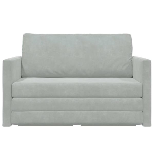 Boden Sofa Bett 2-in-1 Hellgrau 124x204x61 cm Samt