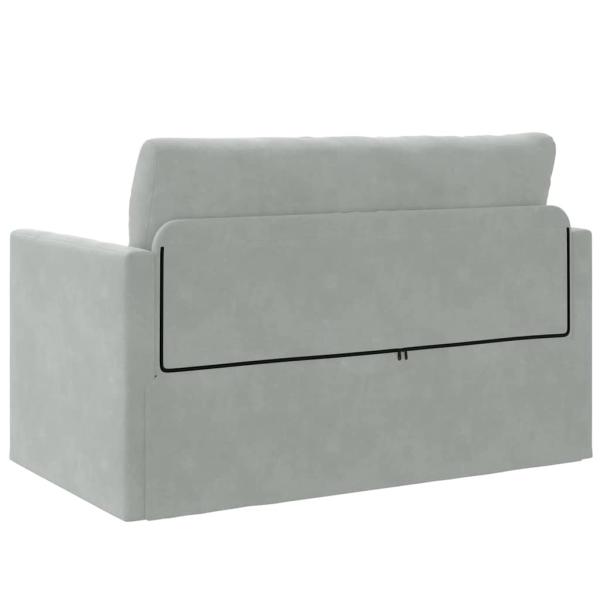 Boden Sofa Bett 2-in-1 Hellgrau 124x204x61 cm Samt