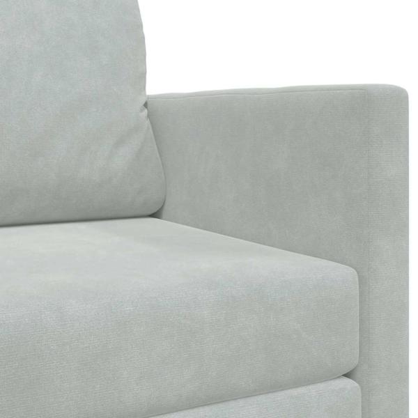 Boden Sofa Bett 2-in-1 Hellgrau 124x204x61 cm Samt